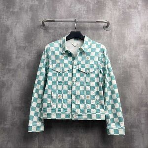 Authentic Louis Vuitton Mint Checkered Jean Jacket